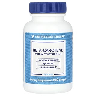 The Vitamin Shoppe, Beta-Carotene, 7,500 mcg (25,000 IU), 300 Softgels