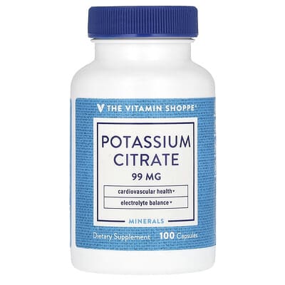 The Vitamin Shoppe, Potassium Citrate, 99 mg, 100 Capsules