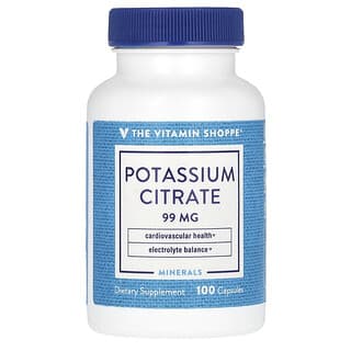 The Vitamin Shoppe, Citrato de potasio, 99 mg, 100 cápsulas