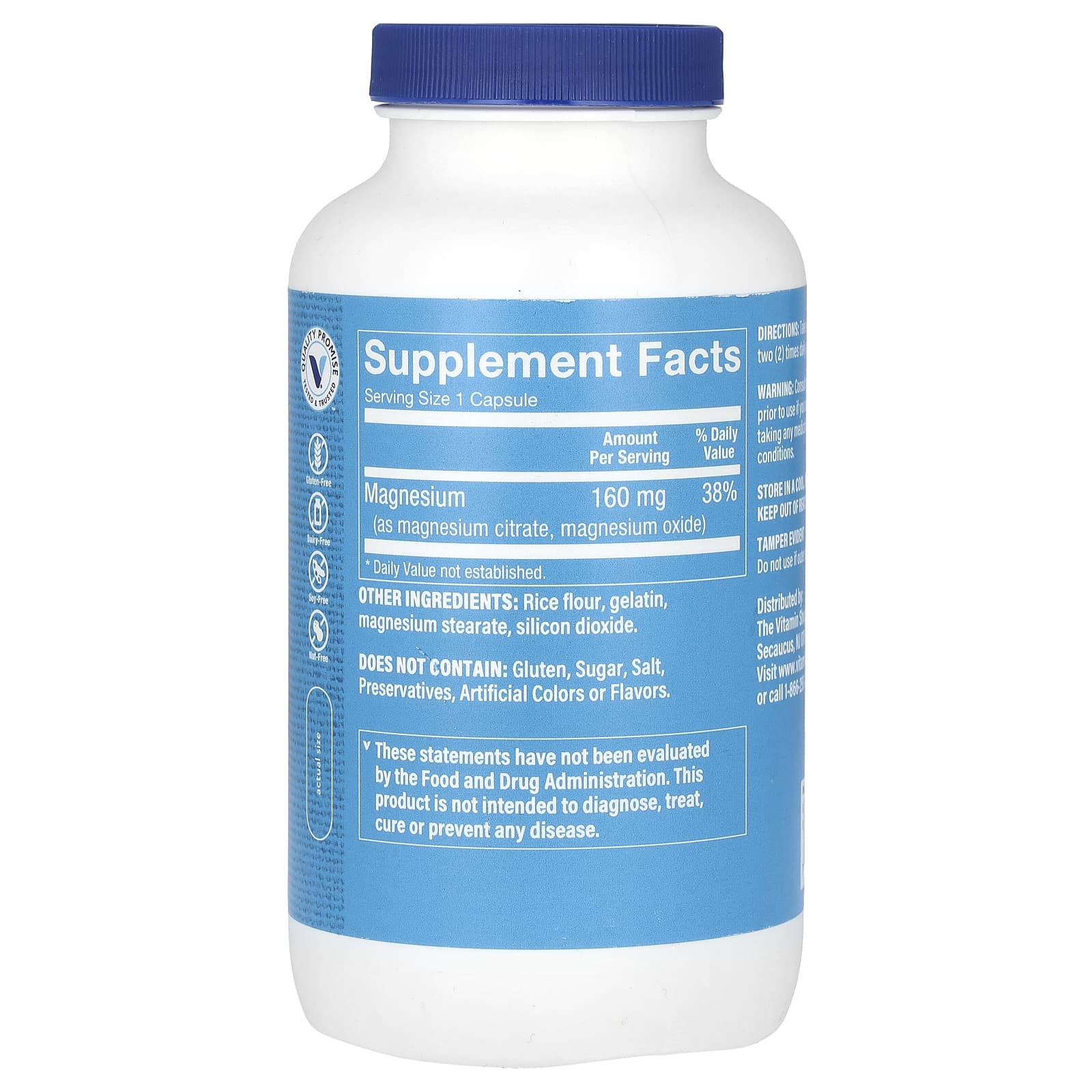 The Vitamin Shoppe, Magnesium Citrate Complex, 160 mg, 300 Capsules