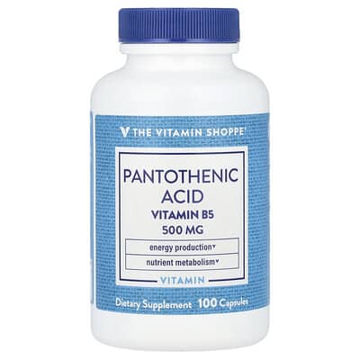 The Vitamin Shoppe, Pantothenic Acid, Vitamin B5, 100 Capsules