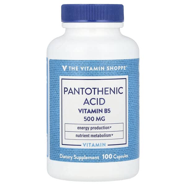 Pantothenic Acid, Vitamin B5, 100 Capsules