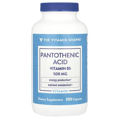 The Vitamin Shoppe, Pantothenic Acid, Vitamin B5, 300 Capsules