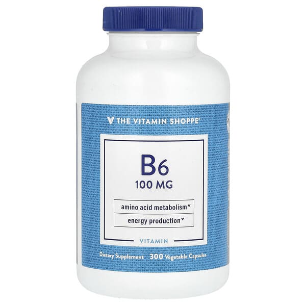 Vitamin B6, 100 mg, 300 Vegetable