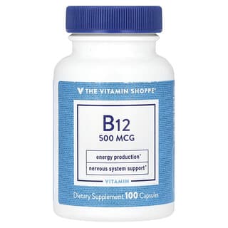 The Vitamin Shoppe, B12, 500mcg, 캡슐 100정