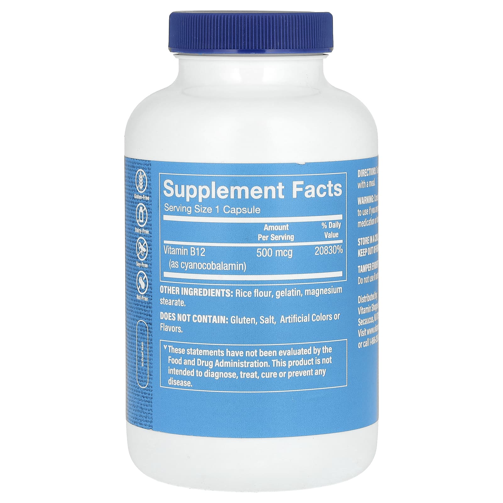 The Vitamin Shoppe, Vitamin B12, 500 mcg, 300 Capsules