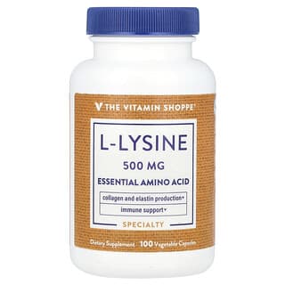 The Vitamin Shoppe, L-lisina, 500 mg, 100 Cápsulas Vegetais