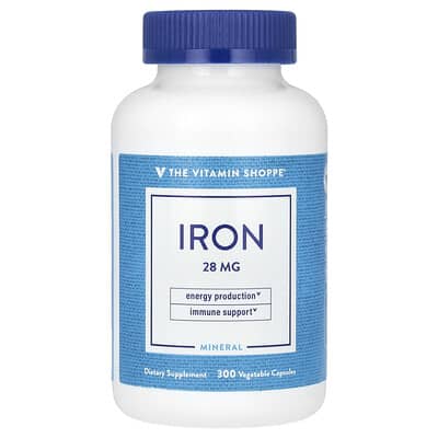 The Vitamin Shoppe, Iron, 28 mg, 300 Vegetarian Capsules