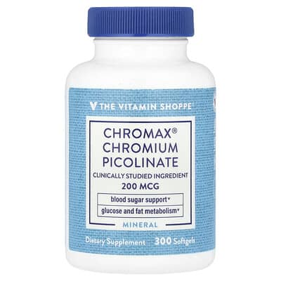 The Vitamin Shoppe, Chromax® Chromium Picolinate, 200 mcg, 300 Softgels