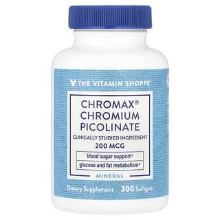 The Vitamin Shoppe, Picolinato di cromo Chromax®, 200 mcg, 300 capsule molli