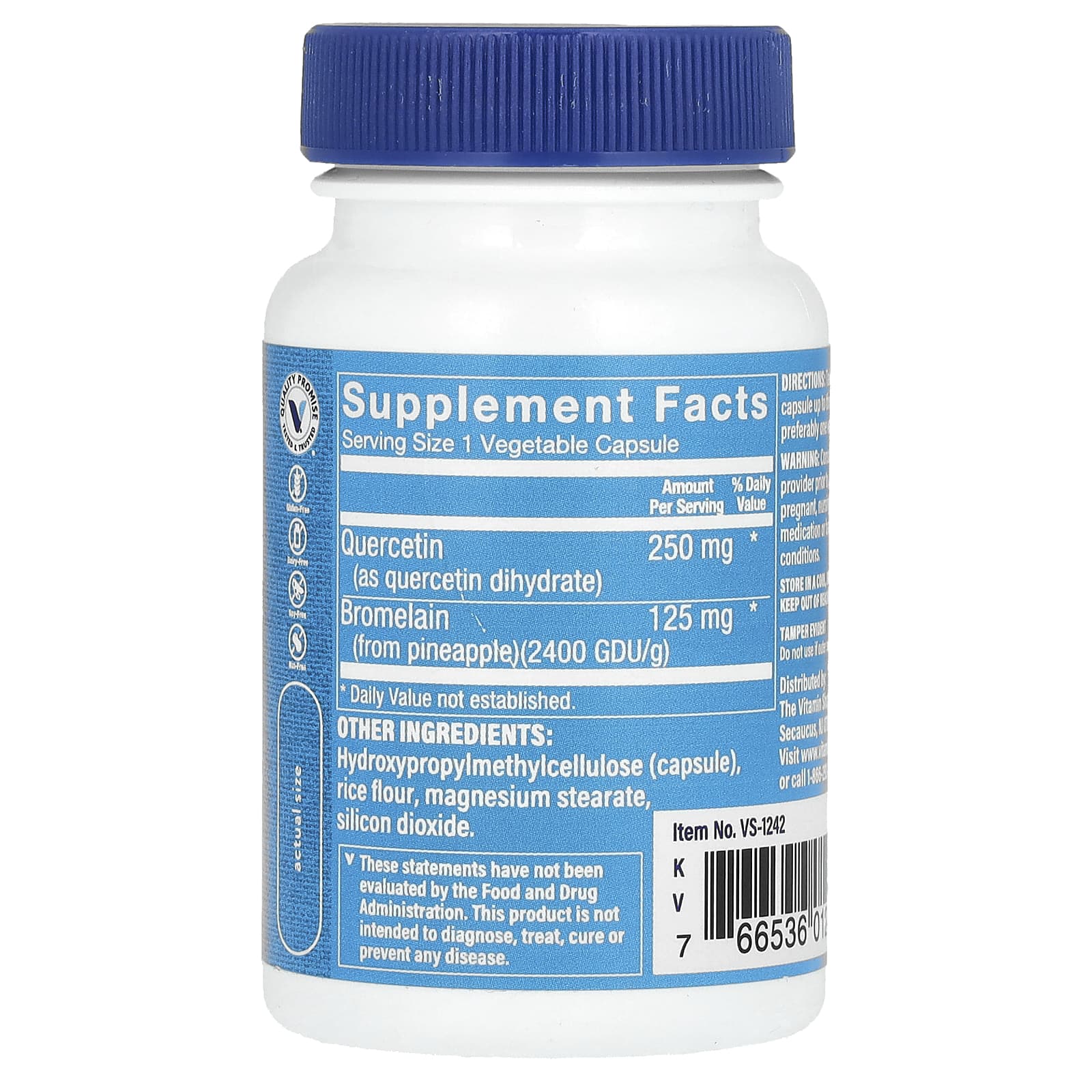 The Vitamin Shoppe, Quercetin With Bromelain, 60 Vegetable Capsules