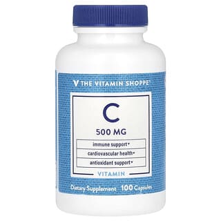 The Vitamin Shoppe, 비타민C, 500mg, 캡슐 100정