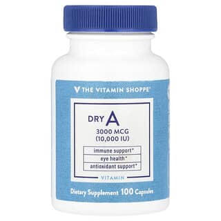 The Vitamin Shoppe, Dry A, 3.000 mcg (10.000 IU), 100 Kapseln