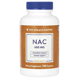 The Vitamin Shoppe, NAC, 600 mg, 100 cápsulas