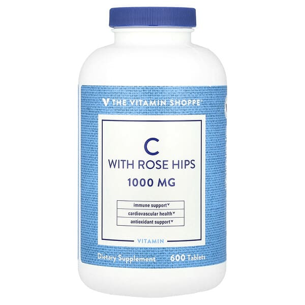 The Vitamin Shoppe, 含玫瑰果的維生素 C，600 片