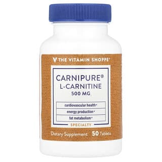 The Vitamin Shoppe, Carnipure® L-Carnitine, 500 mg, 50 Tablets