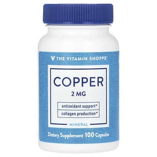 The Vitamin Shoppe, медь, 2 мг, 100 капсул