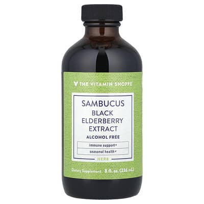 The Vitamin Shoppe, Black Elderberry Extract, Ethanol-Free, 8 fl oz (236 ml)