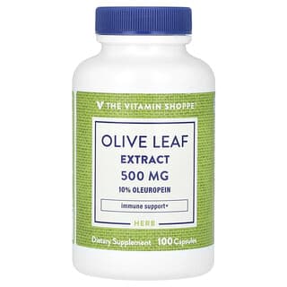 The Vitamin Shoppe, Olive Leaf Extract, Olivenblattextrakt, 500 mg, 100 Kapseln