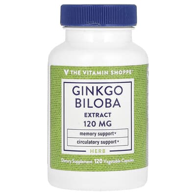 The Vitamin Shoppe, Ginkgo Extract, 120 mg, 120 Vegetarian Capsules