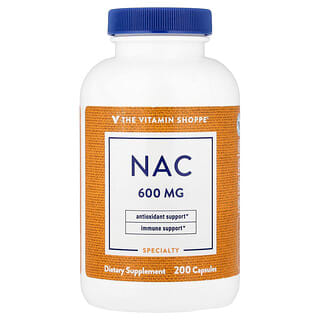 The Vitamin Shoppe, NAC, 600 mg, 200 cápsulas