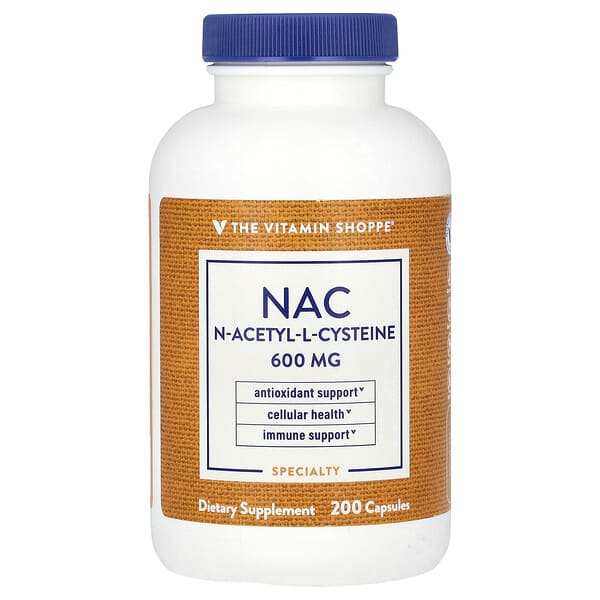 The Vitamin Shoppe, N-乙醯半胱氨酸（NAC），600 毫克，200 粒膠囊