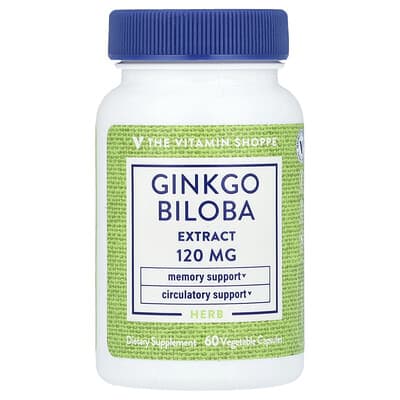 The Vitamin Shoppe, Ginkgo Extract, 120 mg, 60 Vegetarian Capsules