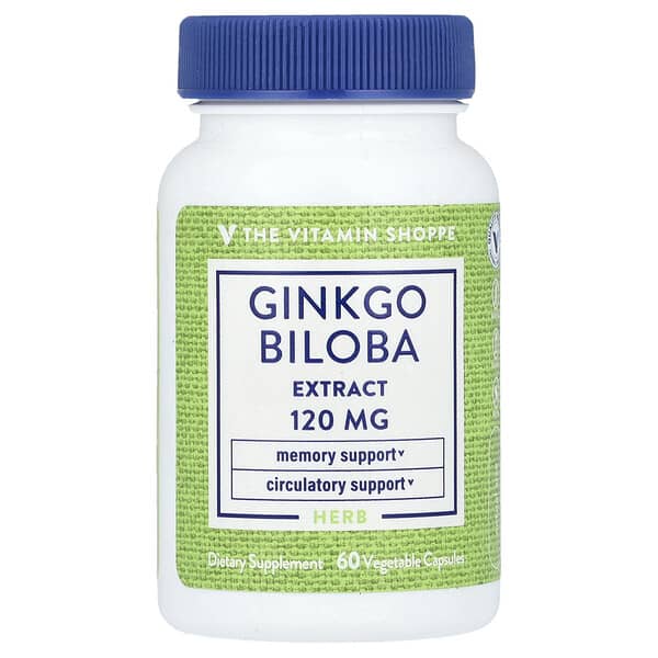 Ginkgo Biloba Extract, 120 mg, 60 Vegetable Capsules