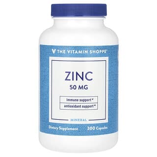 The Vitamin Shoppe, Zinco, 50 mg, 300 Cápsulas