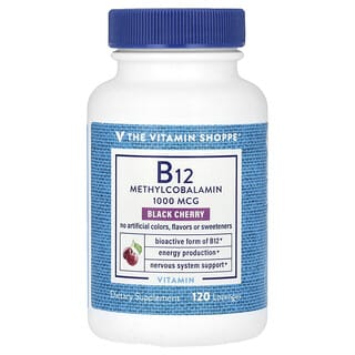 The Vitamin Shoppe, Vitamina B12, Cereza negra, 1000 mcg, 120 pastillas
