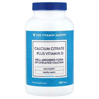 The Vitamin Shoppe, Calciumcitraat plus vitamine D, 240 tabletten