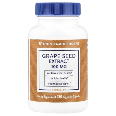 The Vitamin Shoppe, Grape Seed Extract, 100 mg, 120 Vegetable Capsules