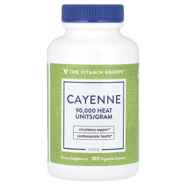 Cayenne, 100 Vegetable Capsules (450 mg per Capsule)