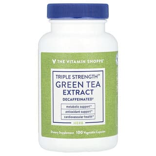 The Vitamin Shoppe, Green Tea Extract, Grüner-Tee-Extrakt, dreifache Wirkstärke, entkoffeiniert, 100 pflanzliche Kapseln