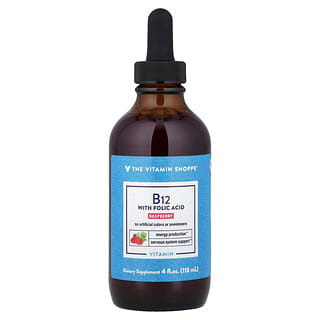 The Vitamin Shoppe, Vitamin B12 with Folic Acid, Raspberry, 4 fl oz (118 ml)