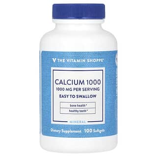 The Vitamin Shoppe, Cálcio 1000, 1.000 mg, 100 Cápsulas Softgel (250 mg por Cápsula Softgel)