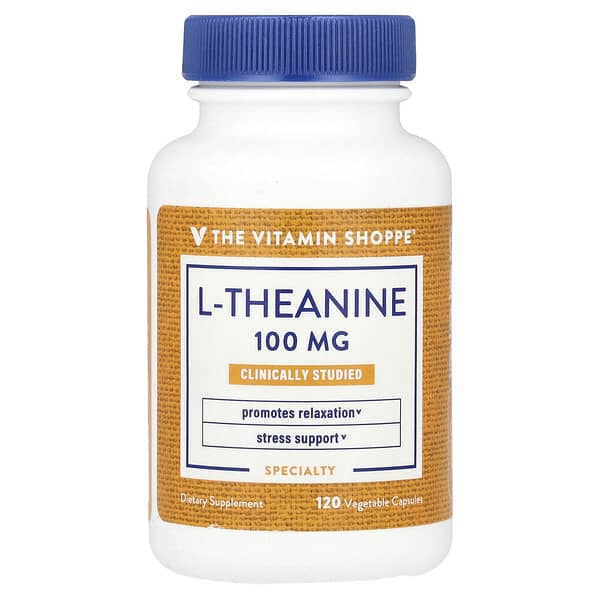 The Vitamin Shoppe L-Theanine, 100 mg, 120 Vegetable Capsules