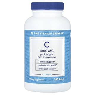 The Vitamin Shoppe, Vitamina C, 1000 mg, 300 cápsulas blandas (500 mg por cápsula blanda)