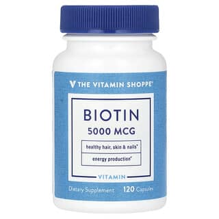 The Vitamin Shoppe, 비오틴, 5,000mcg, 캡슐 120정