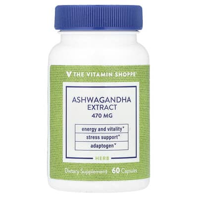 The Vitamin Shoppe, Ashwagandha Extract, 470 mg, 60 Capsules