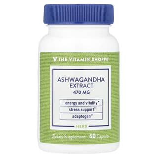 The Vitamin Shoppe, アシュワガンダエキス、470mg、60粒