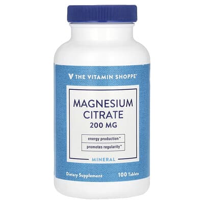 The Vitamin Shoppe, Magnesium Citrate, 200 mg, 100 Tablets