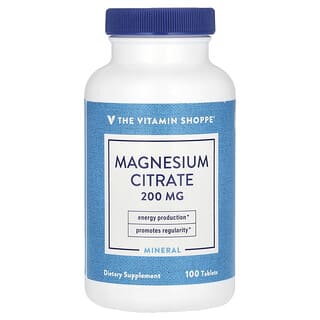 The Vitamin Shoppe, クエン酸マグネシウム、200mg、タブレット100粒