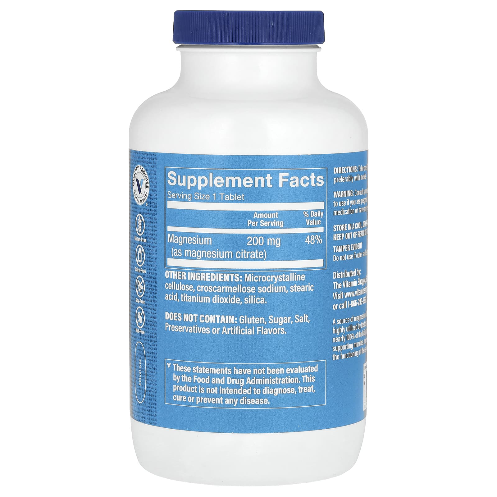 The Vitamin Shoppe, Magnesium Citrate, 200 mg, 300 Tablets