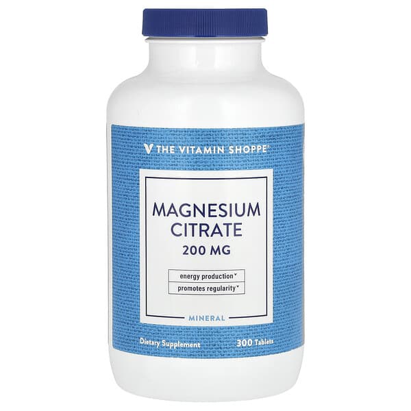 The Vitamin Shoppe, Citrato de magnesio, 200 mg, 300 comprimidos