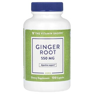 The Vitamin Shoppe, Raiz de Gengibre, 550 mg, 100 Cápsulas