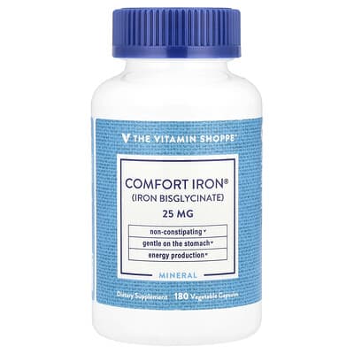 The Vitamin Shoppe, Soothing Iron®, 25 mg, 180 Vegetarian Capsules