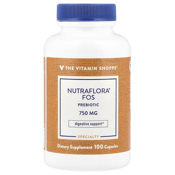 The Vitamin Shoppe, NutraFlora® FOS Probiotic, 750 mg, 100 Capsules — product photo 1