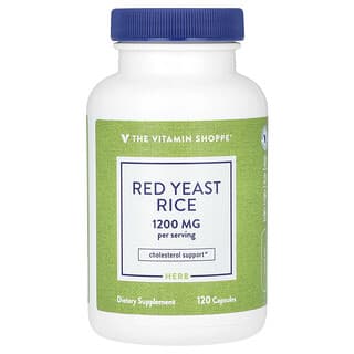 The Vitamin Shoppe, Levedura de Arroz Vermelho, 1.200 mg, 120 Cápsulas (600 mg por Cápsula)