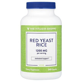 The Vitamin Shoppe, красный ферментированный рис, 240 капсул (600 мг в 1 капсуле)
